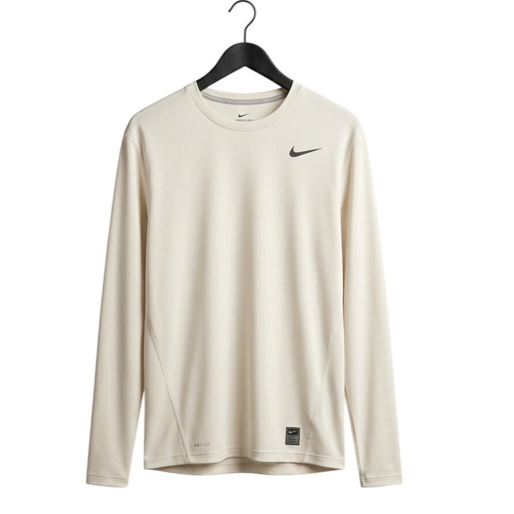 Nike Pro Combat Fitted Long‎ Sleeve Dri-FIT Training Shirt White Men's XXL EUC